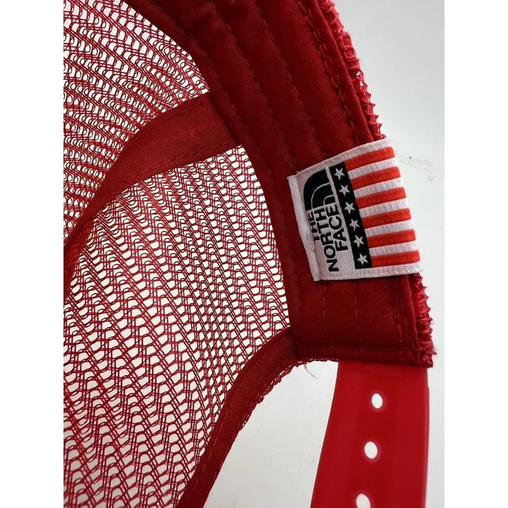 The OP North Face Red White Stars Stripes Flag Mesh Trucker Hat Cap One Size All